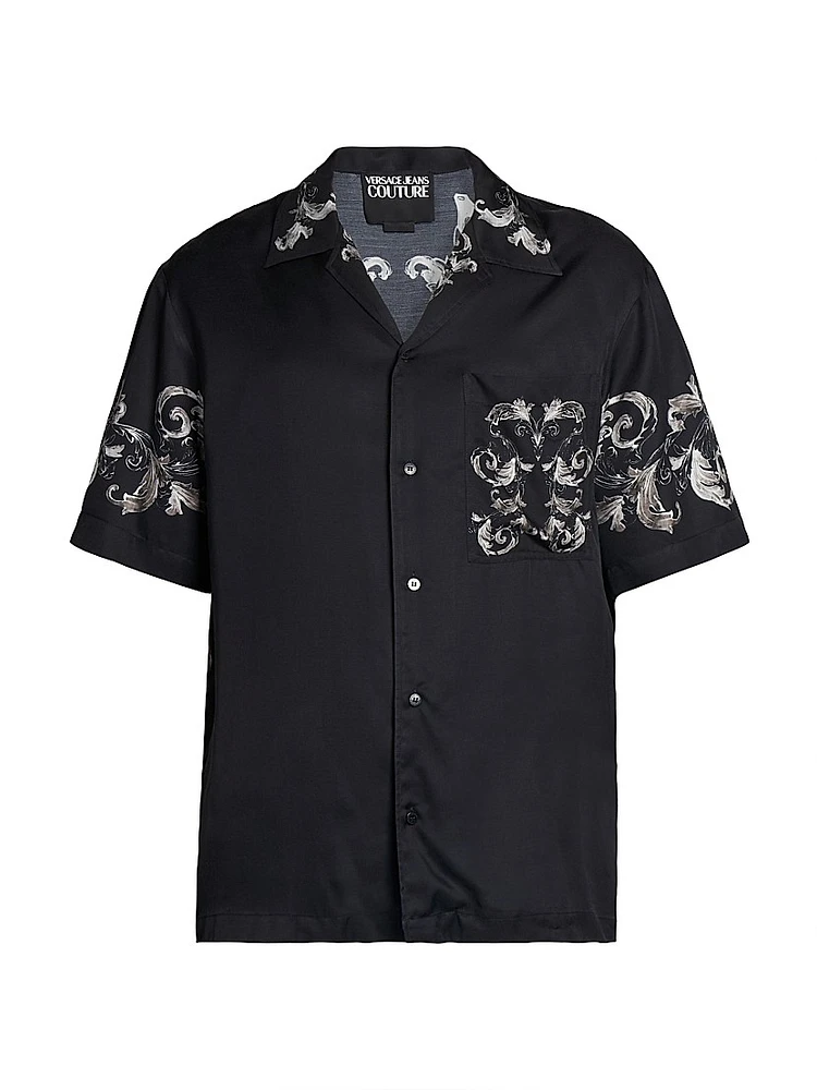 Baroque Short Sleeve Button-Front Shirt