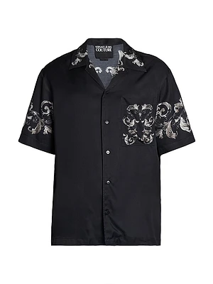 Baroque Short Sleeve Button-Front Shirt