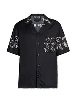 Baroque Short Sleeve Button-Front Shirt