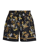 Baroque Leaf Motif Shorts