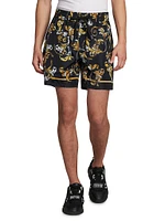 Baroque Leaf Motif Shorts