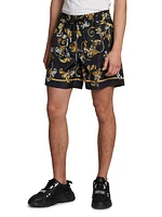 Baroque Leaf Motif Shorts