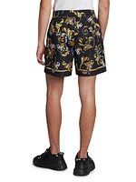 Baroque Leaf Motif Shorts