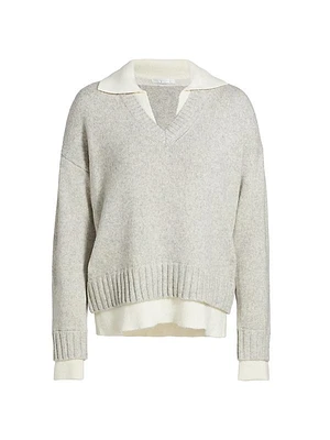 Layered Cotton-Blend Sweater