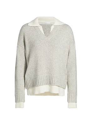 Layered Cotton-Blend Sweater