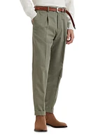 Gabardine Leisure Fit Trousers with Pleat