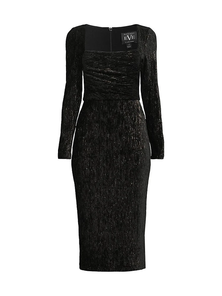 Xander Plissé Cocktail Sheath Dress