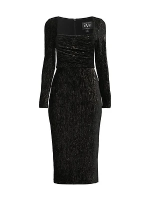 Xander Plissé Cocktail Sheath Dress