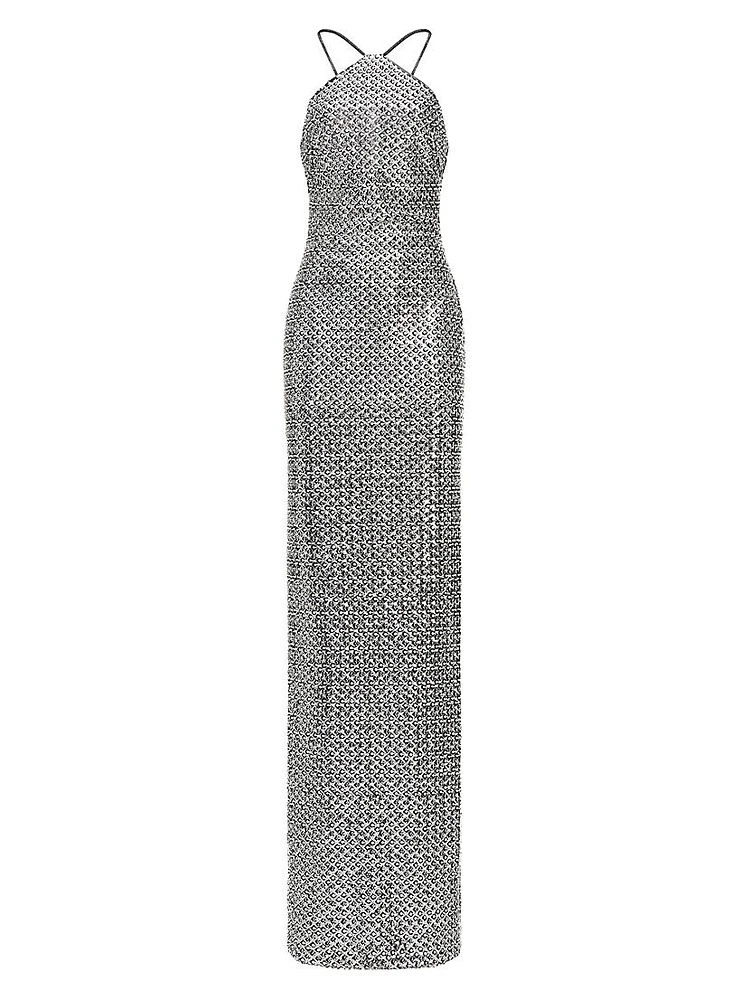 Yeva Embellished Halterneck Gown