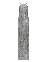 Yeva Embellished Halterneck Gown