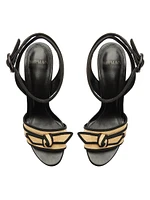 Raffia & Grossgrain Platform Sandals
