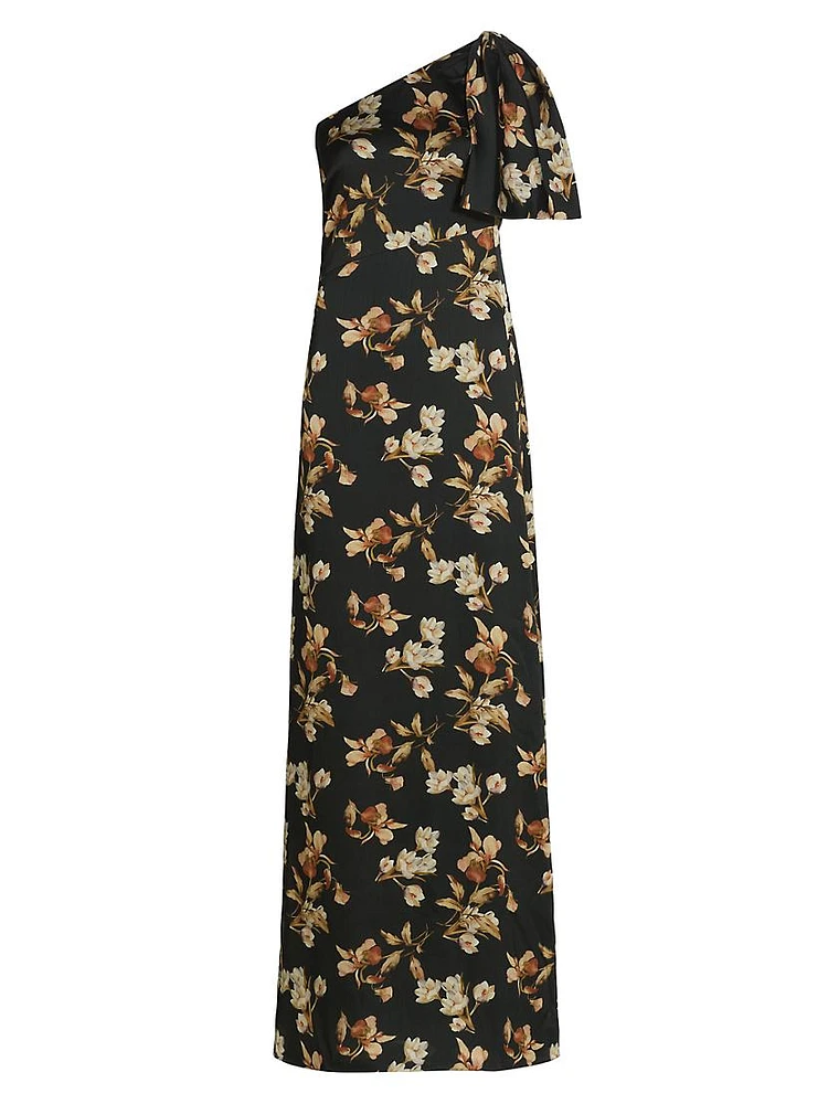 Chelsea Floral One-Shoulder Gown
