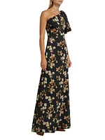Chelsea Floral One-Shoulder Gown