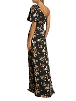 Chelsea Floral One-Shoulder Gown