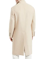 Camel Double Cloth Coat with Metal Buttons