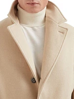 Camel Double Cloth Coat with Metal Buttons