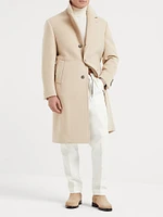 Camel Double Cloth Coat with Metal Buttons