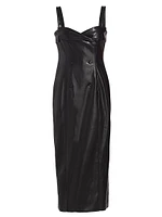 Tessa Faux Leather Midi-Dress