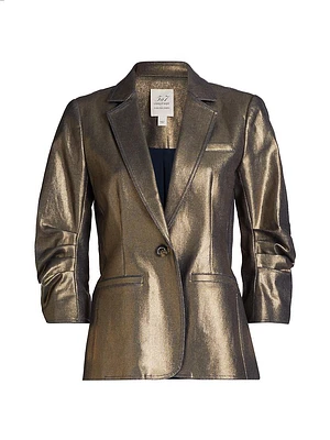 Khloe Coated Denim Blazer