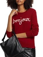 Bonjour Wool-Blend Crewneck Sweater