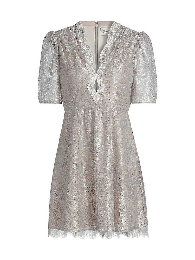 Tabitha Metallic Lace Minidress