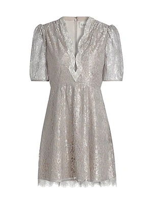 Tabitha Metallic Lace Minidress