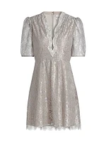 Tabitha Metallic Lace Minidress