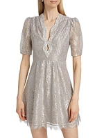 Tabitha Metallic Lace Minidress
