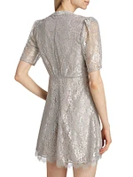 Tabitha Metallic Lace Minidress