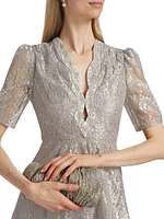 Tabitha Metallic Lace Minidress