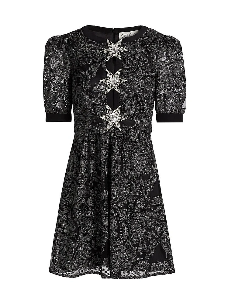 Jamie Paisley Tulle Minidress