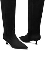 Naomi 50MM Suede Kitten-Heel Boots