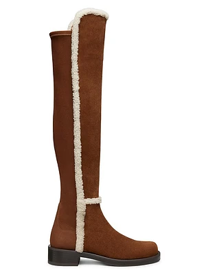 5050 Bold Shearling & Suede Over-The-Knee Boots