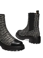 Emerson Sparkle Tweed Chelsea Booties