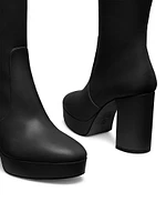 Dayna 100MM Leather Platform Booties