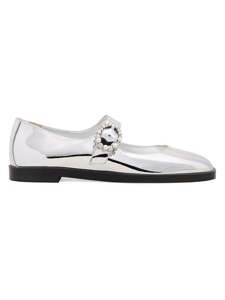 Loralei Crystal-Embellished Mary Jane Flats