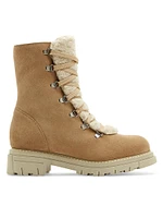 Diego Shearling-Trimmed Suede Booties