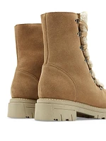 Diego Shearling-Trimmed Suede Booties