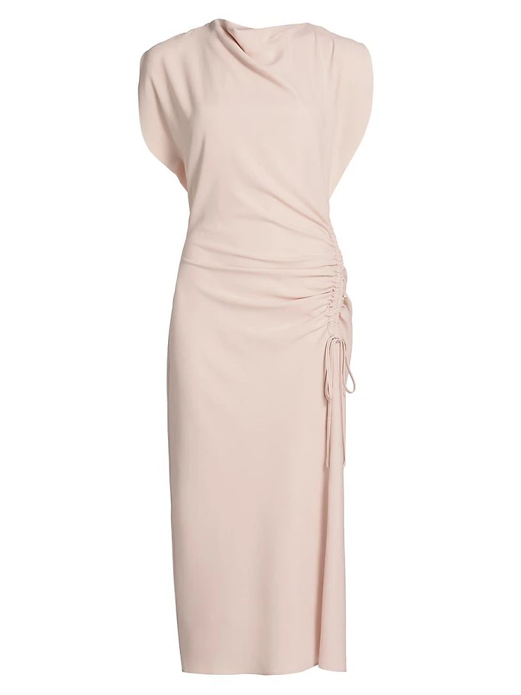 Bonnie Side Drape Midi-Dress