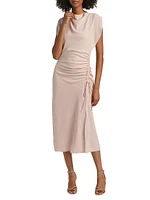 Bonnie Side Drape Midi-Dress