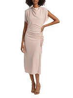 Bonnie Side Drape Midi-Dress