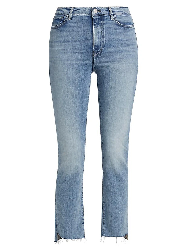 Le High Straight Corkscrew High-Rise Cropped Jeans