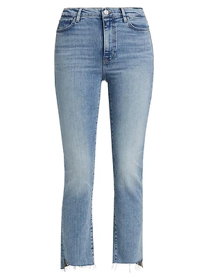 Le High Straight Corkscrew High-Rise Cropped Jeans