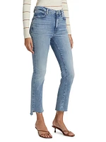 Le High Straight Corkscrew High-Rise Cropped Jeans