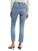 Le High Straight Corkscrew High-Rise Cropped Jeans