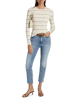 Le High Straight Corkscrew High-Rise Cropped Jeans