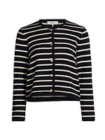 Striped Wool & Cotton Cardigan