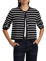 Striped Wool & Cotton Cardigan