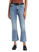 Le Crop Mini Boot High-Waist Worn Fray Jeans