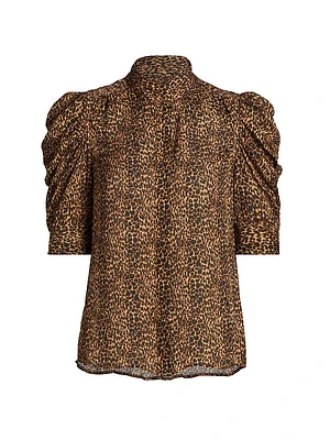 Gillian Leopard Silk Top